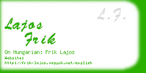 lajos frik business card